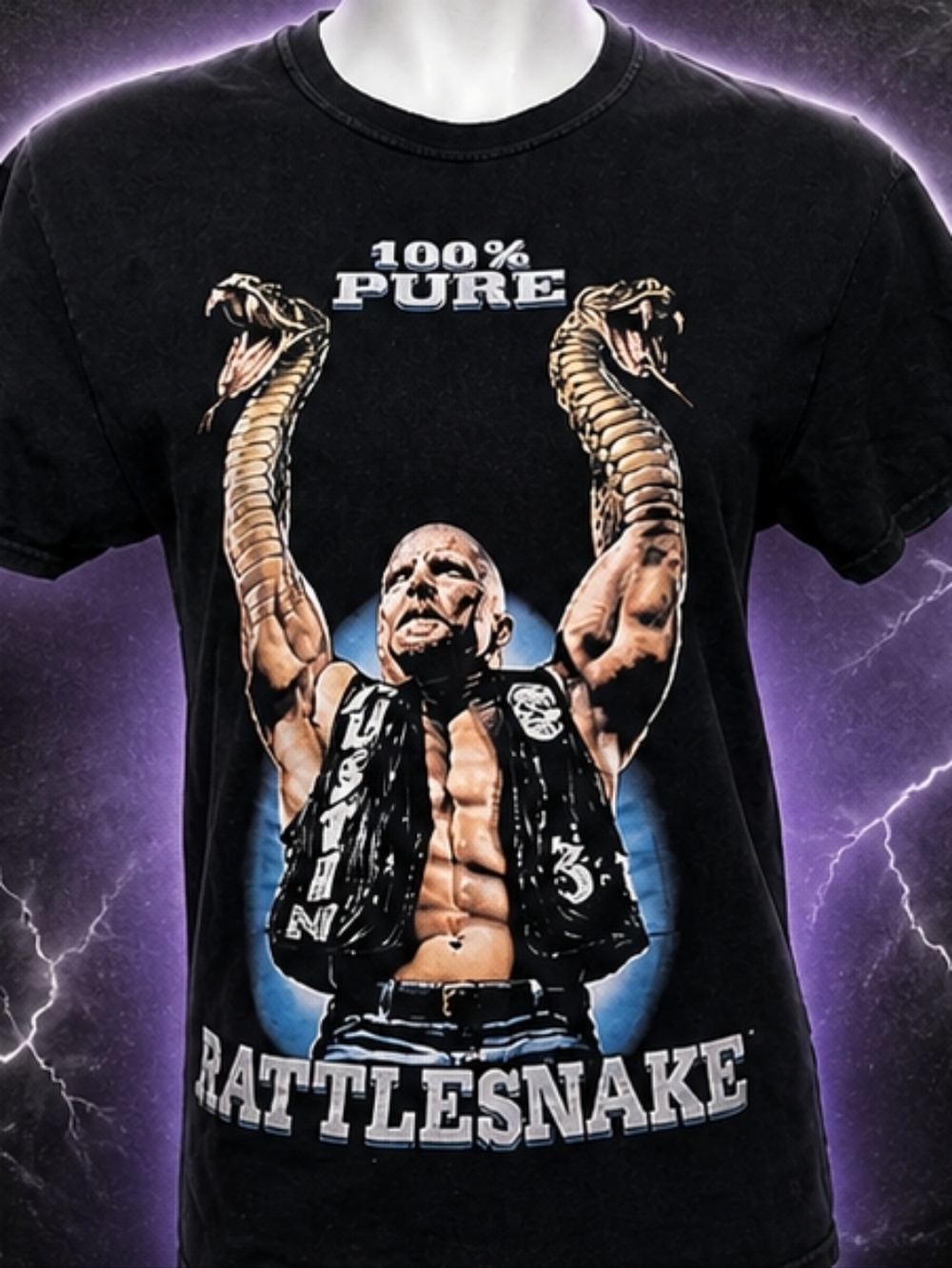 Stone Cold Steve Austin WWE Tee 1999 Rattlesnake Graphic Shirt